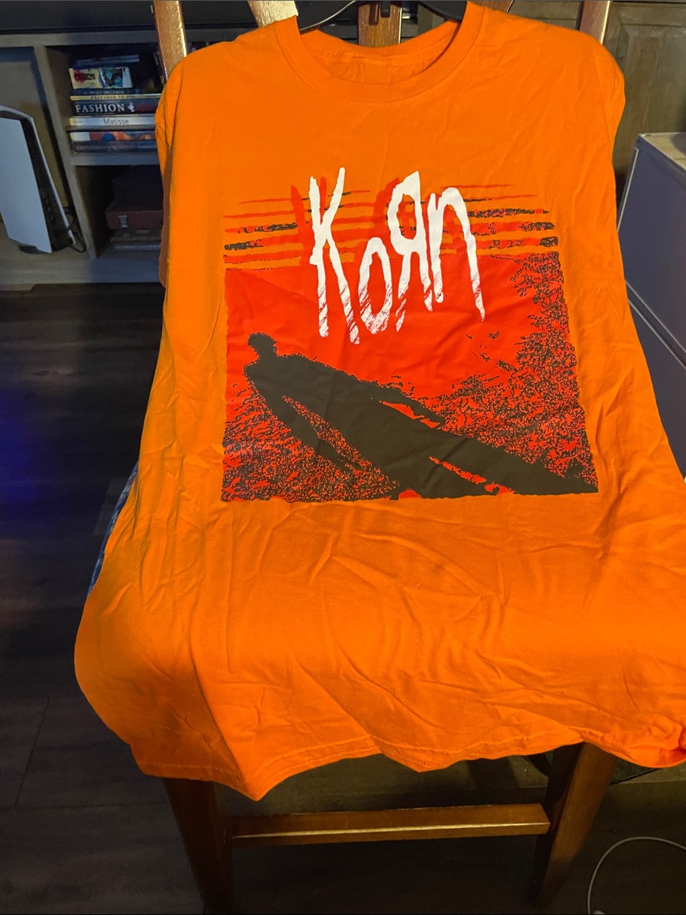 Korn Long Sleeve Graphic Tee in Bright Orange